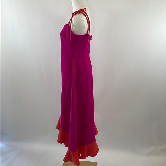 Christian Siriano Pink Tie Shoulder Dress Size 6 - Picture 9 of 15